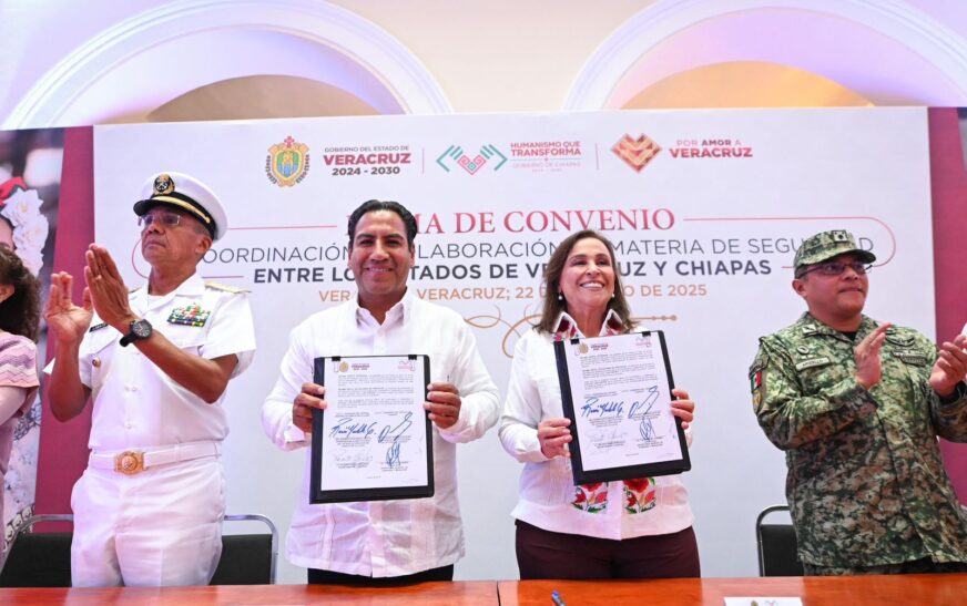 Sur del país se fortalece en seguridad con acuerdo entre Veracruz y Chiapas