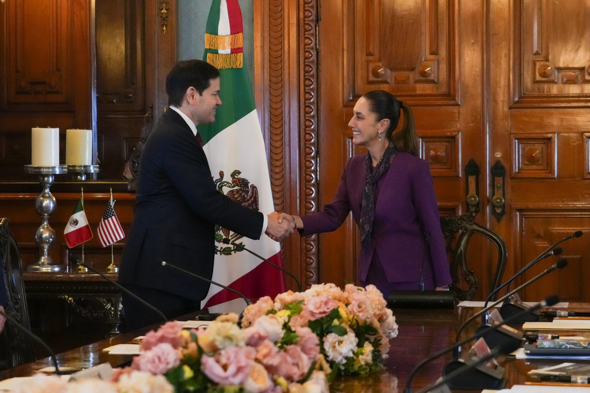 Marco Rubio se reúne con Claudia Sheinbaum en Palacio Nacional