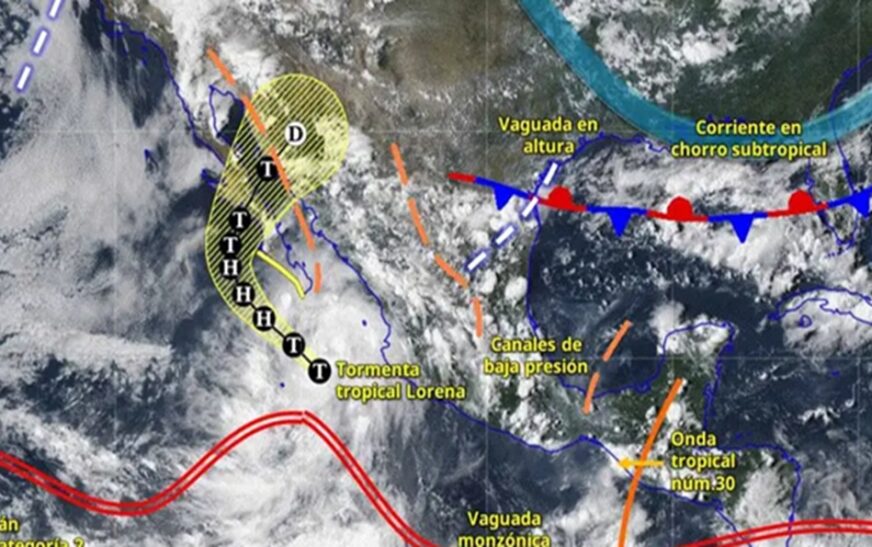 Lorena podría intensificarse a huracán; ocasionarán lluvias muy fuertes