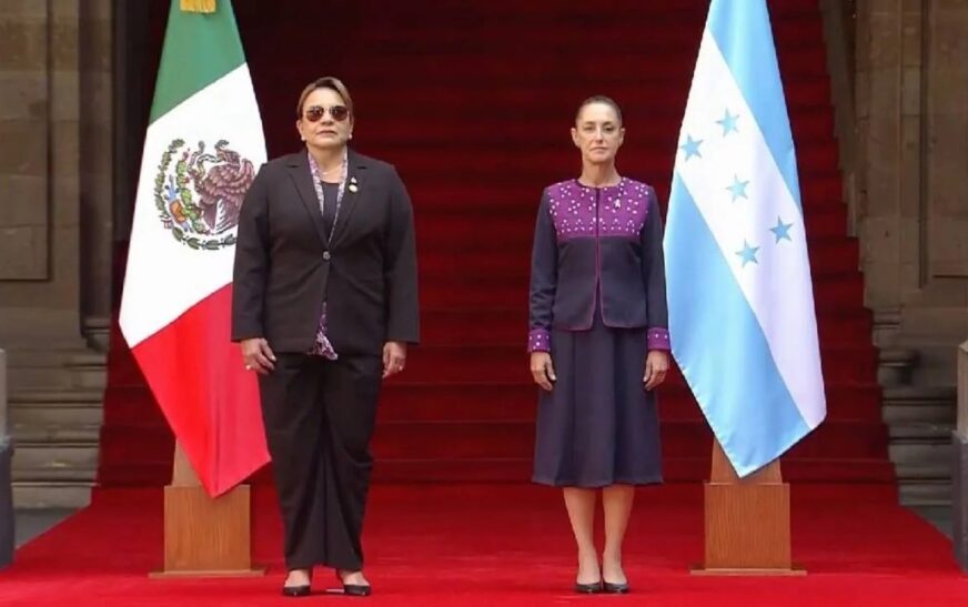 Recibe Presidenta Claudia Sheinbaum a su homóloga de la República de Honduras, Xiomara Castro, en Palacio Nacional