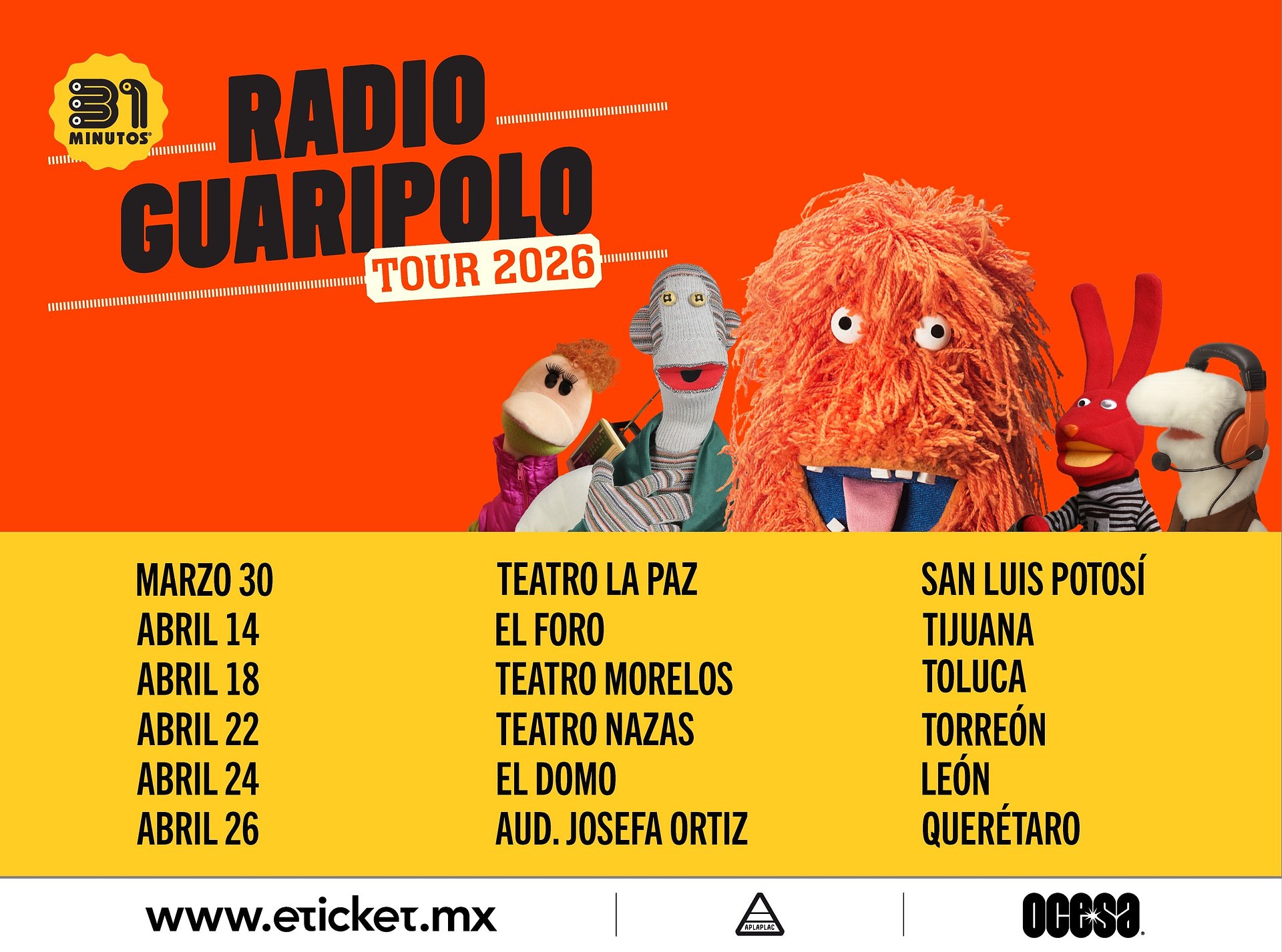 El Show del noticiero más famoso de Chile, 31 Minutos, presentará los hits de la serie con un Nuevo Flow a lo “Chicago Blues” por ​la República Mexicana